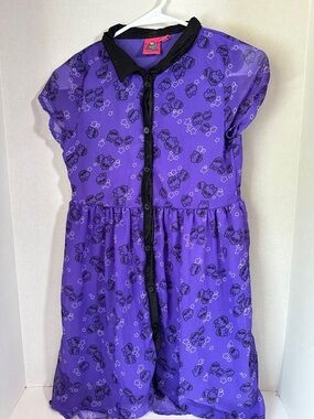Monster high purple button up dress size 10/12